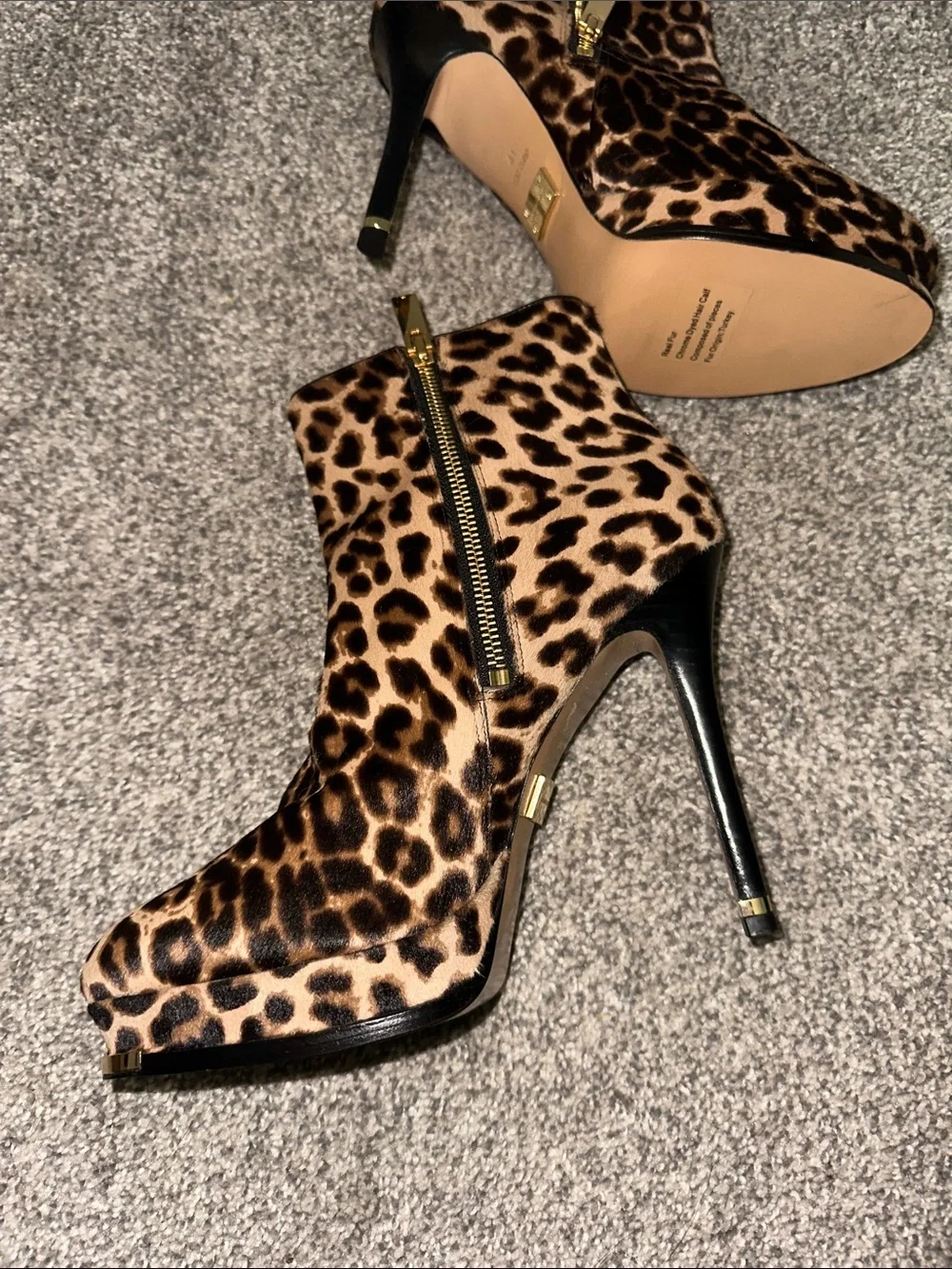 Michael Kors Leopard Print Platform Ankle Boots - Women Size 41